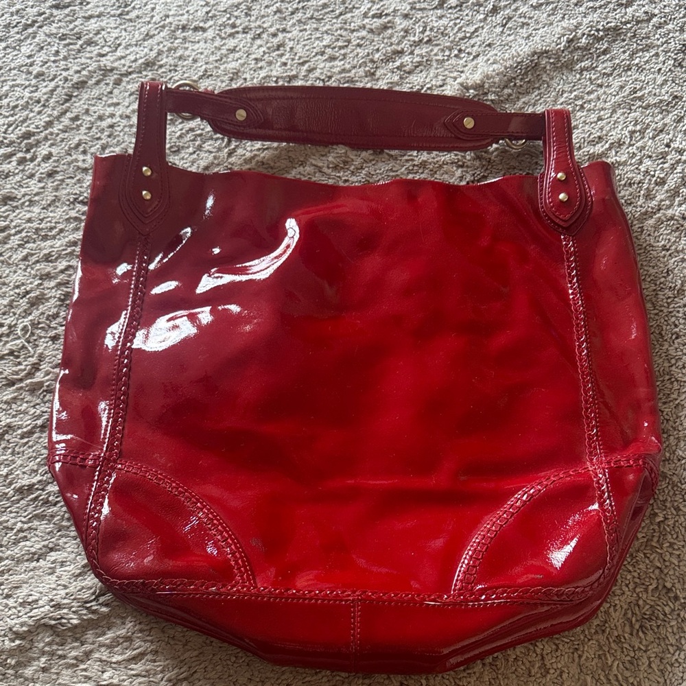 Sigrid Olsen Chic Red Patent Leather Tote Bag